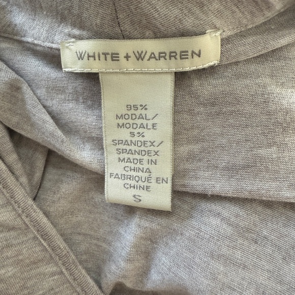 WHITE + WARREN Gray Modal / Spandex Layered Top S - Picture 2 of 3